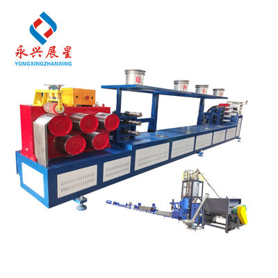 Guter Preis Einzelschraubende Kunststoffrecyclingmaschine 9mm PET-Streifen-Extrusionslinie Online
