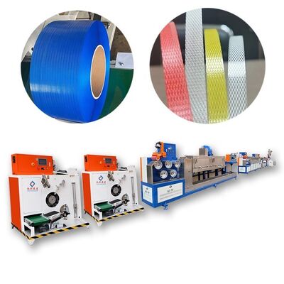 Guter Preis Robuste PP-Bandherstellungsmaschine mit einer Kapazität von 100-800 kg/h, 9–32 mm Breite und optionalen Prägemustern für Logistik und Versand Online