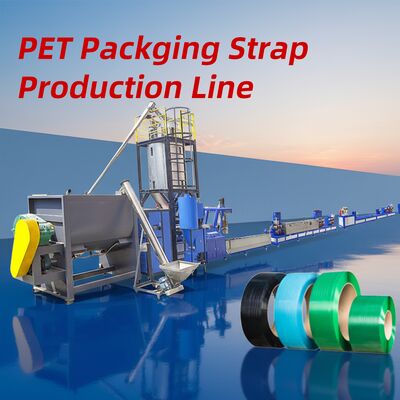 Einzelschraubende PET-Streifen-Produktionslinie mit 38CrMoALA-Schraubmaterial, Kapazität von 250-500 KG/h und anpassbaren Aufstrichenmustern